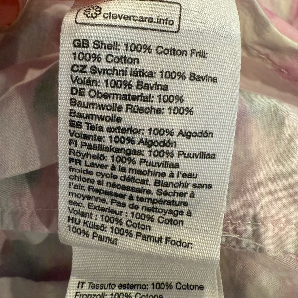 & OTHER STORIES Tiered‎ Puff Sleeve Mini Dress Lavender Floral XS - Picture 8 of 8